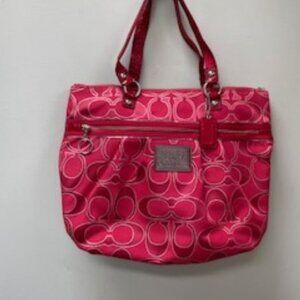 CLASSIC COACH SIGNATURE RED TOTE